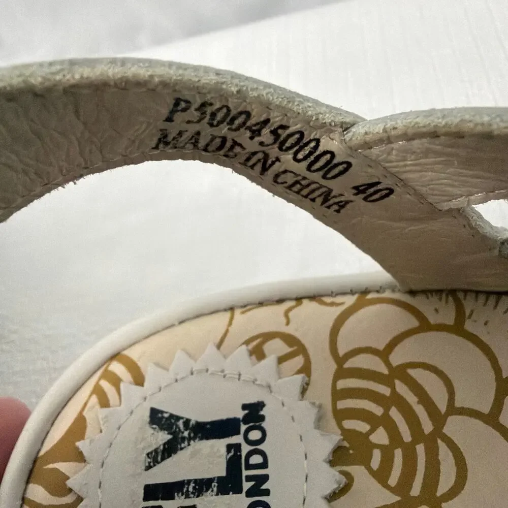 Fly London Yito Shoes Womens Size 9 US Wedge Sandals 40 EU White Leather Shoes